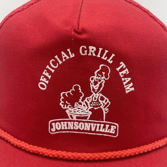 Vintage Johnsonville Brats Official Grill Team Snapback Hat BBQ Dad Grill Master - Picture 2 of 13